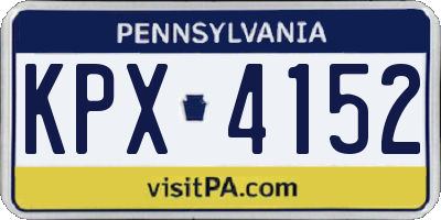 PA license plate KPX4152