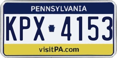 PA license plate KPX4153