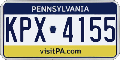 PA license plate KPX4155