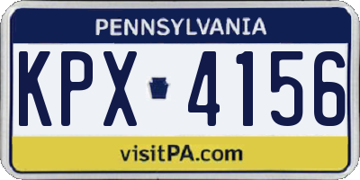 PA license plate KPX4156