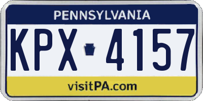 PA license plate KPX4157
