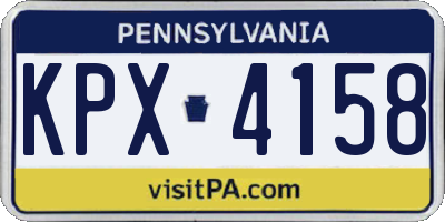 PA license plate KPX4158