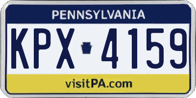 PA license plate KPX4159