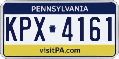 PA license plate KPX4161