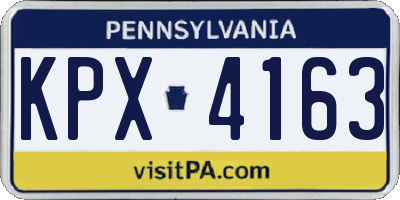 PA license plate KPX4163