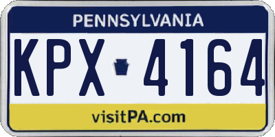 PA license plate KPX4164