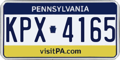 PA license plate KPX4165