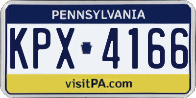PA license plate KPX4166