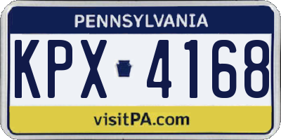 PA license plate KPX4168