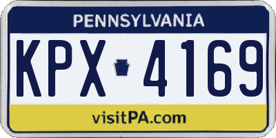 PA license plate KPX4169