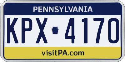 PA license plate KPX4170