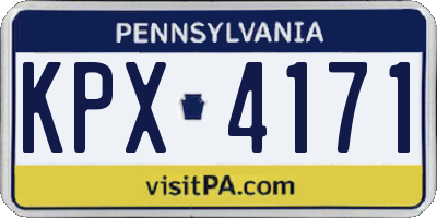 PA license plate KPX4171