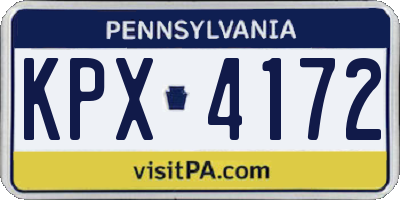 PA license plate KPX4172