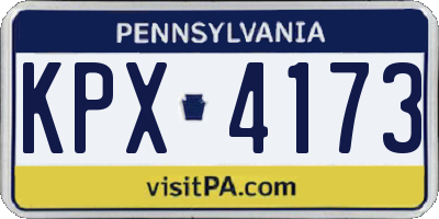 PA license plate KPX4173