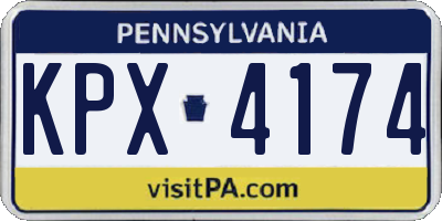 PA license plate KPX4174