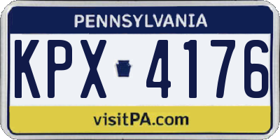 PA license plate KPX4176