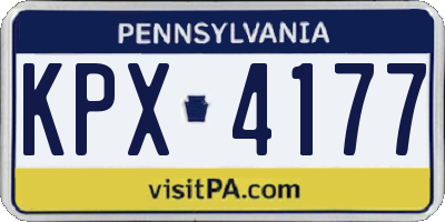 PA license plate KPX4177
