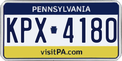 PA license plate KPX4180