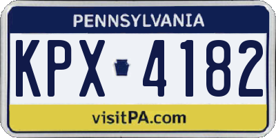 PA license plate KPX4182