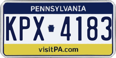 PA license plate KPX4183