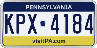 PA license plate KPX4184