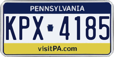 PA license plate KPX4185