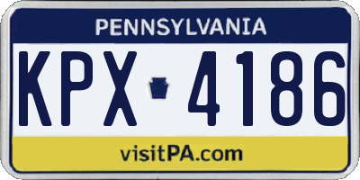 PA license plate KPX4186