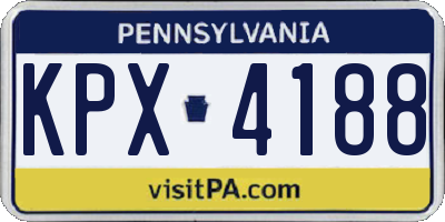 PA license plate KPX4188
