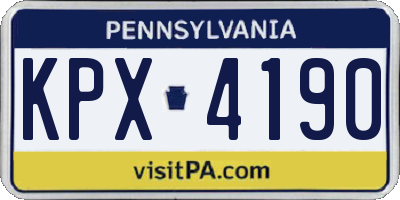PA license plate KPX4190