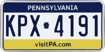 PA license plate KPX4191