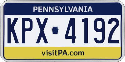 PA license plate KPX4192