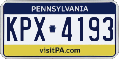 PA license plate KPX4193