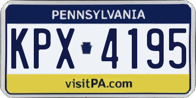 PA license plate KPX4195