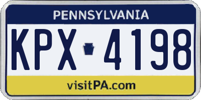 PA license plate KPX4198