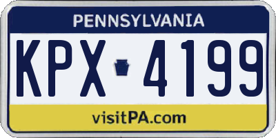 PA license plate KPX4199