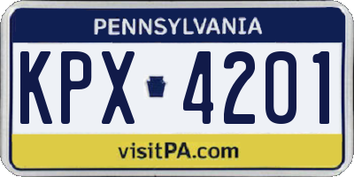 PA license plate KPX4201