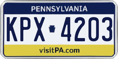 PA license plate KPX4203