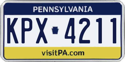 PA license plate KPX4211