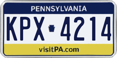 PA license plate KPX4214
