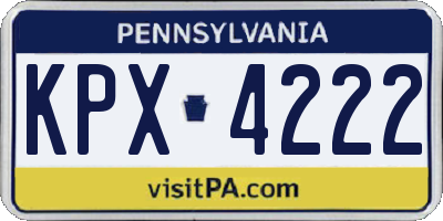 PA license plate KPX4222