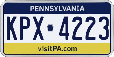PA license plate KPX4223