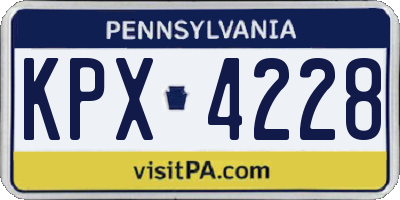 PA license plate KPX4228