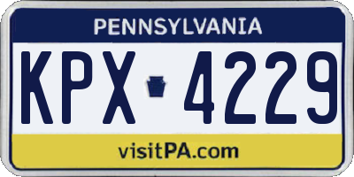 PA license plate KPX4229