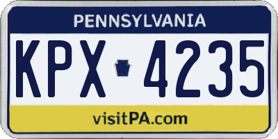 PA license plate KPX4235