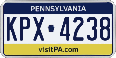 PA license plate KPX4238