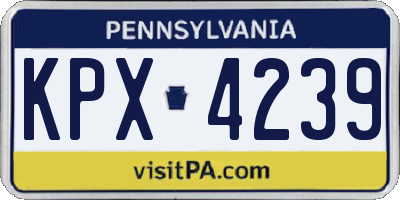 PA license plate KPX4239