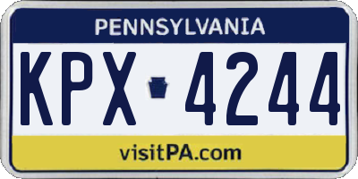 PA license plate KPX4244