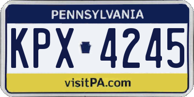 PA license plate KPX4245