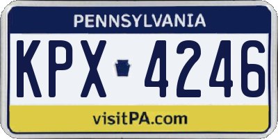 PA license plate KPX4246