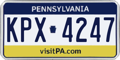 PA license plate KPX4247